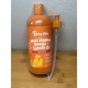 Zesty Paws Wild Alaskan Omega-3 Blend Pollock + Salmon Oil Dogs & Cats 32oz 5/27